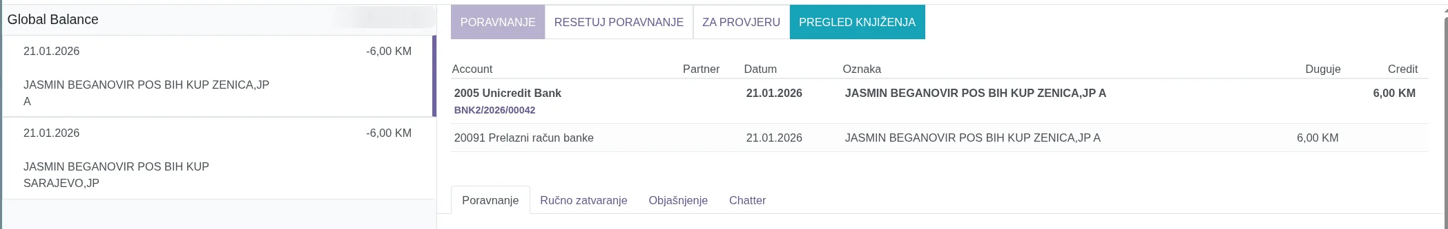 Global Balance i poravnanje