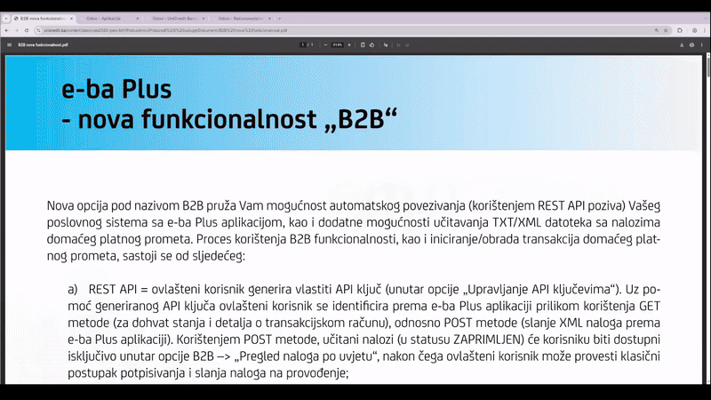 UniCredit Odoo integracija