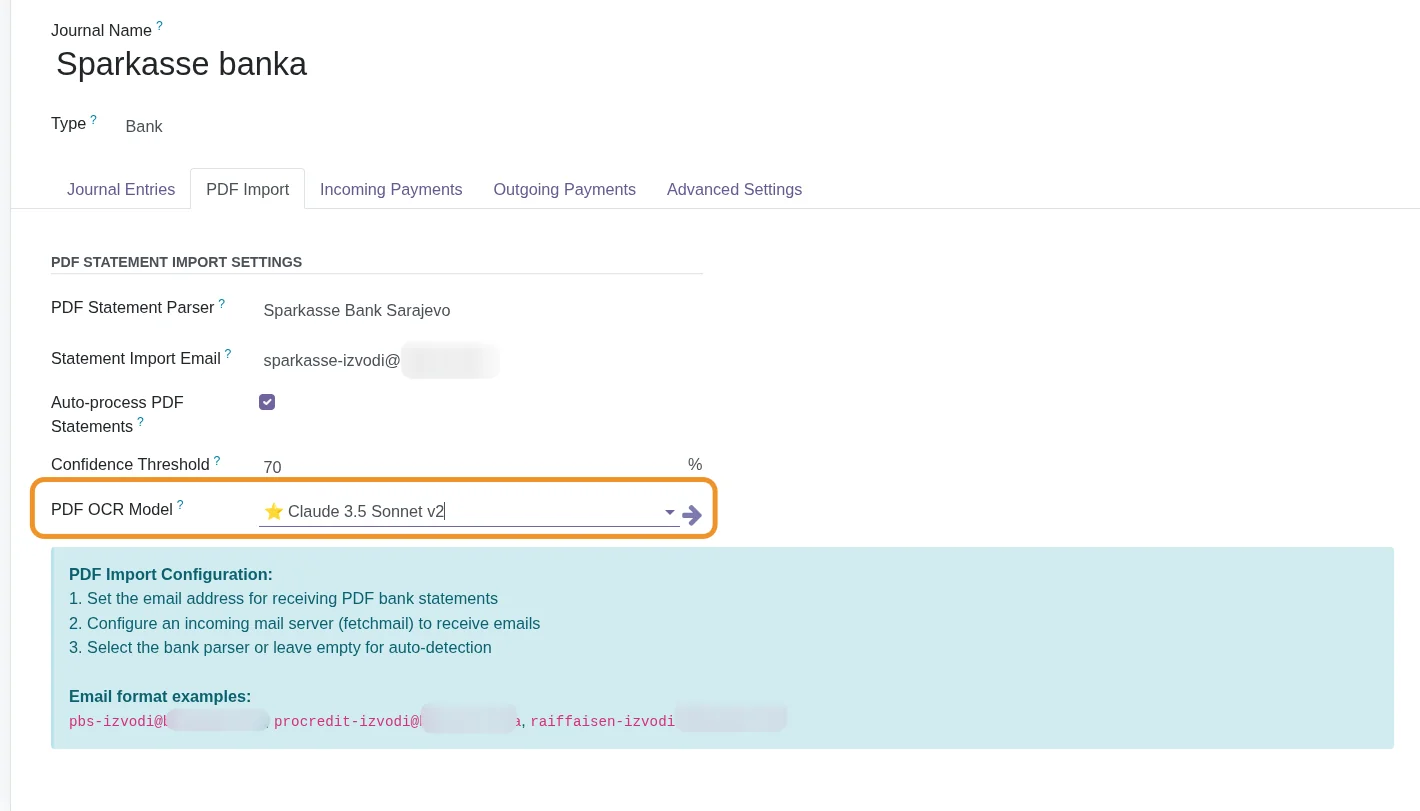 AI postavke žurnal override