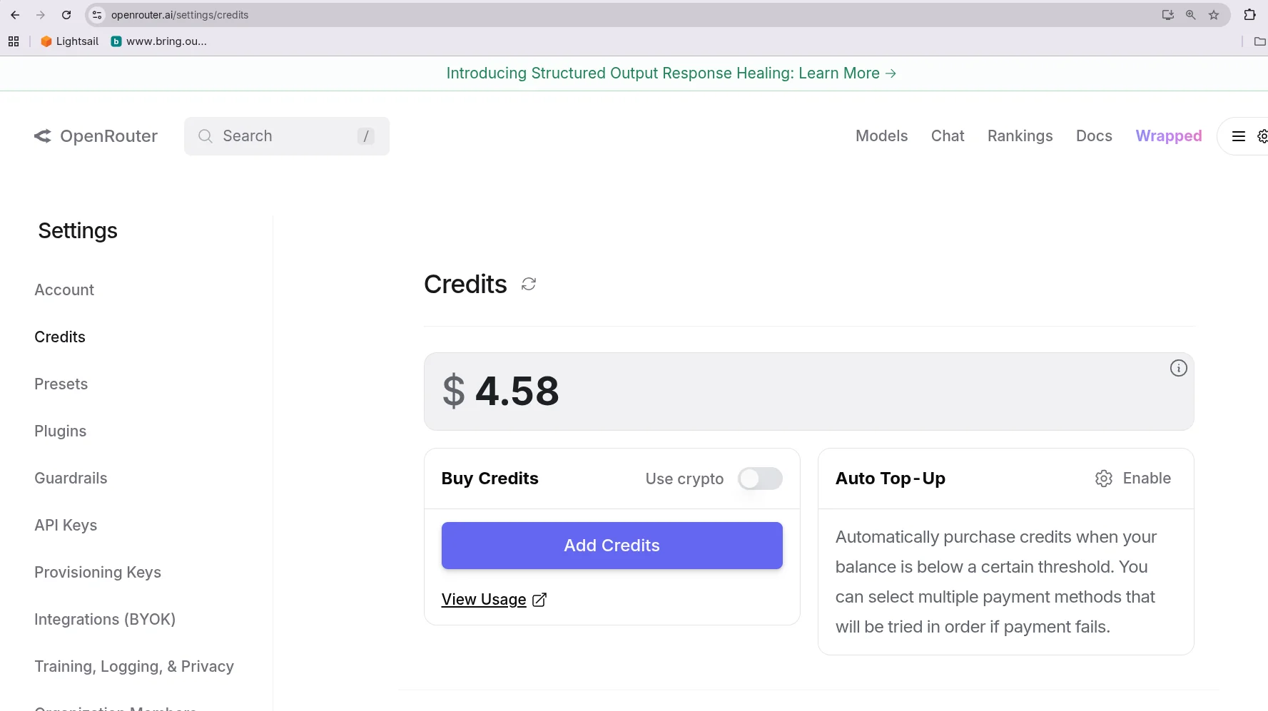 OpenRouter.ai kredit