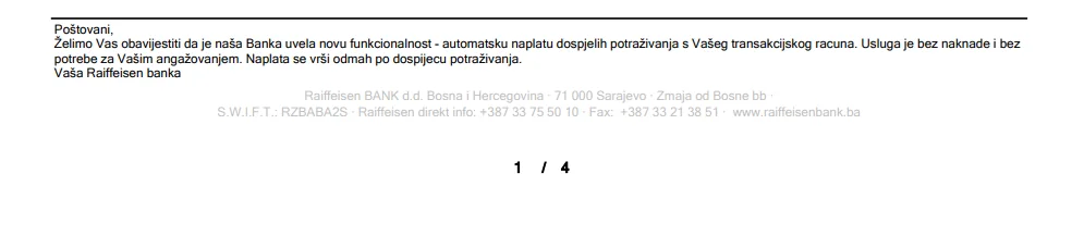 Raiffeisen PDF izvod strana 2