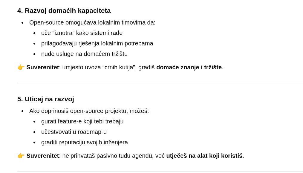 Razvoj domaćih kapaciteta